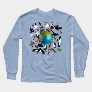 Birdorables Fly Around the Earth Long Sleeve T-Shirt